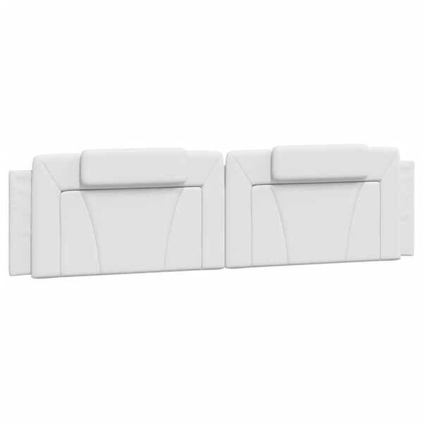 vidaXL Almofad&atilde;o de cabeceira Viana 200 cm couro artificial branco