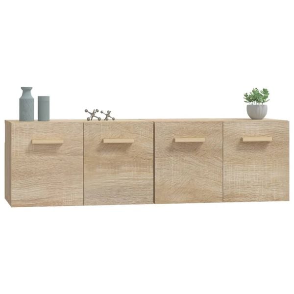 vidaXL Arm&aacute;rios parede 2pcs 60x36,5x35 cm derivados madeira sonoma