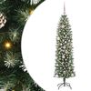 vidaXL &Aacute;rvore Slim de Natal Artificial Verde e Branco 150 cm
