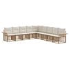 vidaXL Conjunto de Sof&aacute;s para Exterior 9 pcs Natural e Branco Creme