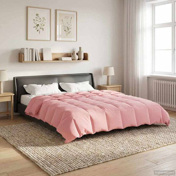 vidaXL Edredom de Ver&atilde;o Simples Rosa 200 x 240 cm Microfibra