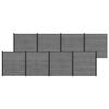 vidaXL Conjunto de Cercas 1391 x 186 cm WPC e Alum&iacute;nio Cinzento