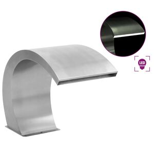 vidaXL Fonte de piscina com LEDs 30x60x45 cm a&ccedil;o inoxid&aacute;vel