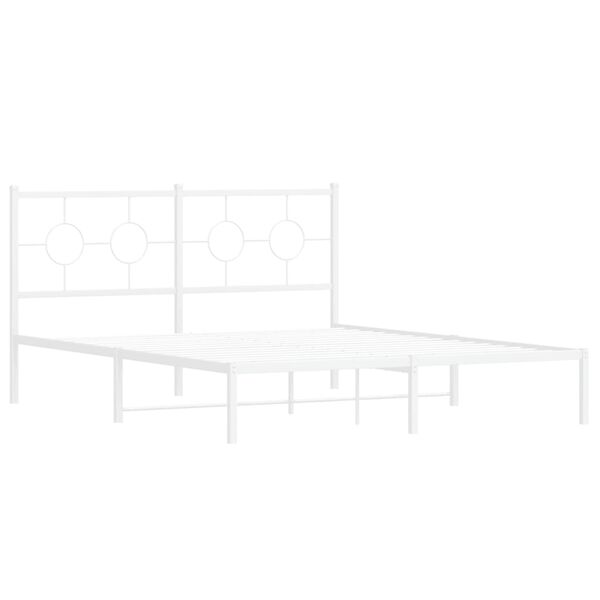 vidaXL Estrutura de cama com cabeceira 160x200 cm metal branco