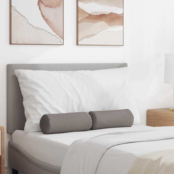 vidaXL Almofadas de Apoio 2 pcs Cinzento-acastanhado Ø 15 x 40 cm