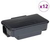 vidaXL Armadilhas para ratos 12 pcs preto 22x12,5x7,5 cm