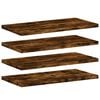 vidaXL Prateleiras de parede 4pcs derivados de madeira carvalho fumado