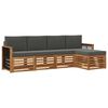 vidaXL Conjunto de Sof&aacute;s para Exterior 5 unid. Natural e Antracite