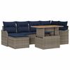 vidaXL Conjunto de Sof&aacute; de Jardim 7 unid. cinzento e azul marinho