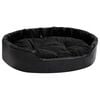 vidaXL Ninho p/ c&atilde;es 90x79x20 cm pel&uacute;cia/couro artificial preto