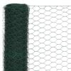 vidaXL Cerca arame galinheiro 25x1,5 m a&ccedil;o c/ revestimento PVC verde