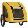 vidaXL Reboque bicicleta p/ animais tecido oxford/ferro amarelo
