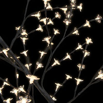 vidaXL Árvore de Natal 128 LED flor cerejeira luz branco quente 120 cm