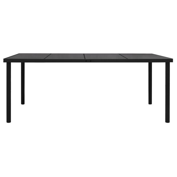 vidaXL Mesa de jardim 190x90x74 cm a&ccedil;o preto