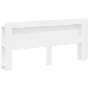 vidaXL Cabeceira com Arm&aacute;rio Branco Madeira engenheirada