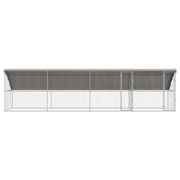 vidaXL Canil de Cachorro 4 pcs Prateado 8 x 2 x 2 m A&ccedil;o galvanizado