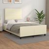 vidaXL Estrutura de cama c/ cabeceira couro artificial 120x200cm creme