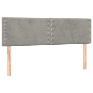 vidaXL Cabeceiras cinzento-claro 144x5x78/88 cm veludo