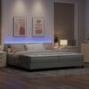 vidaXL Cama Box Spring LED com led Cinzento-claro 200 x 200 cm Veludo