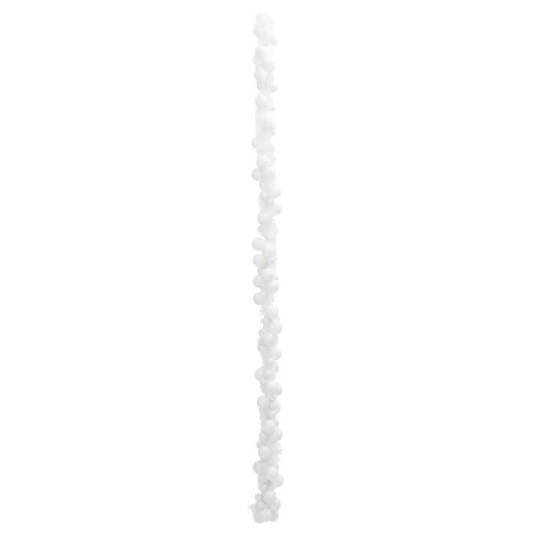 vidaXL Guirlanda de Bolas de Natal Branco 186 cm Poliestireno