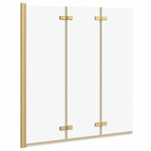 vidaXL Cabine de Chuveiro Dobr&aacute;vel Ouro 130 x 138 cm
