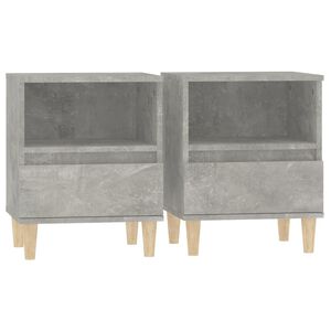 vidaXL Mesas de cabeceira 2 pcs 40x35x50 cm cinzento cimento