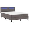 vidaXL Cama Box com colch&atilde;o Cinzeto 160 x 200 cm Couro sint&eacute;tico