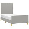 vidaXL Estrutura de cama sem colch&atilde;o 90x190 cm tecido cinzento-claro