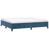 vidaXL Estrutura de cama sem colch&atilde;o 200x200 cm veludo azul-escuro