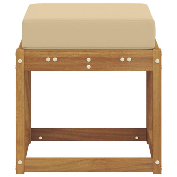 vidaXL Bancada de P&aacute;tio ao Ar Livre Natural 43 x 43 x 37 cm