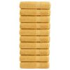 vidaXL Toalhas de m&atilde;os premium SOLUND 10pcs 50x100 cm 600 gsm dourado