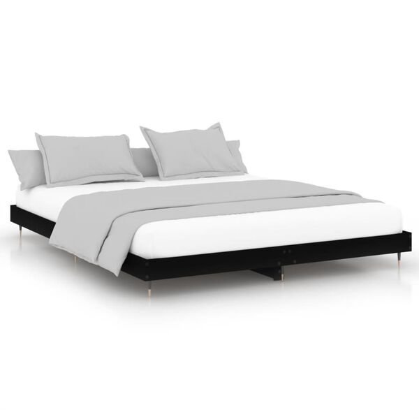 vidaXL Estrutura de cama 200x200 cm derivados de madeira preto