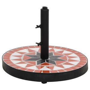 vidaXL Base p/ guarda-sol redonda 12 kg terracota e branco