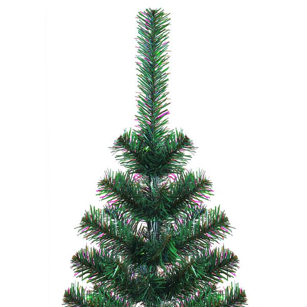 vidaXL &Aacute;rvore Natal artificial c/ pontas iridescentes 120 cm PVC verde