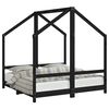 vidaXL Estrutura de cama infantil 2x(70x140) cm pinho maci&ccedil;o preto