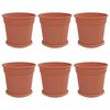 vidaXL Vasos de Plantas 6 pcs Vermelho Tijolo &Oslash; 19 x 16 cm Pl&aacute;stico