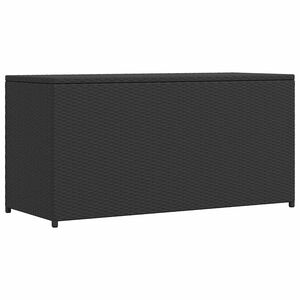 vidaXL Caixa de arruma&ccedil;&atilde;o para jardim 120x50x60 cm vime PE preto