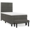 vidaXL Cama com molas/colch&atilde;o 80x200 cm veludo cinza-escuro