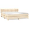 vidaXL Cama com molas/colch&atilde;o 160x200 cm tecido cor creme
