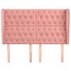 vidaXL Cabeceira de cama c/ abas veludo 147x23x118/128 cm rosa