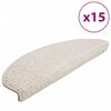 vidaXL Tapetes de escada 15 pe&ccedil;as 65x21x4 cm branco semicircular grande