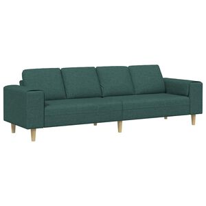 vidaXL Sof&aacute; de Sala de Estar Verde Escuro 250 x 77 x 76 cm Poli&eacute;ster