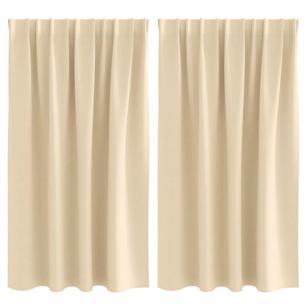 vidaXL Cortinas Blackout com Argolas 2 pcs Creme 140 x 140 cm
