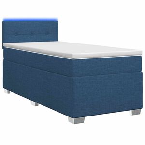 vidaXL Cama Box Spring com Colch&atilde;o e LED Azul 80 x 200 cm Tecido