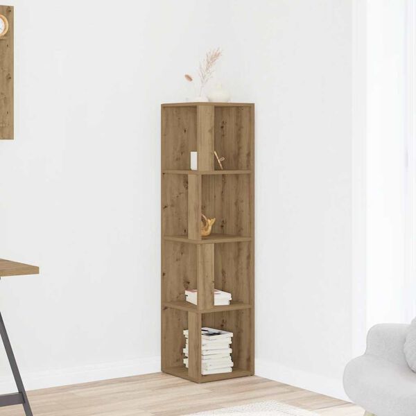 vidaXL Arm&aacute;rio canto 33x33x132 cm derivados madeira carvalho artisiano