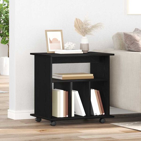 vidaXL Arm&aacute;rio M&oacute;vel Carvalho Preto 60 x 45 x 55 cm Madeira processada