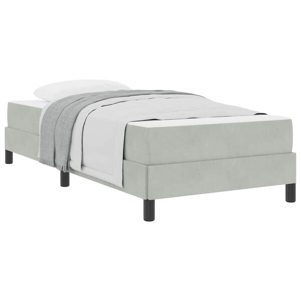 vidaXL Cama Box com colchão Cinzento-claro 80 x 210 cm tecido