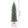 vidaXL Árvore Slim de Natal Artificial Verde e branco 210 cm