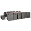 vidaXL 17 pcs conjunto jantar exterior com almofad&otilde;es vime PE cinzento