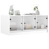 vidaXL Mesa de centro c/ portas de vidro 102x50x42 cm branco